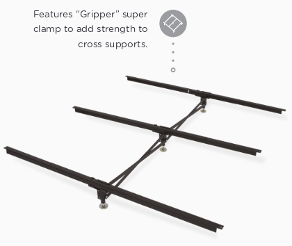 Three steel cross support bars - Holder Mattress
